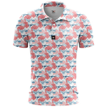 Wave Clouds Golf Polo ShirtMens Golf Gift, Tropical Shirt