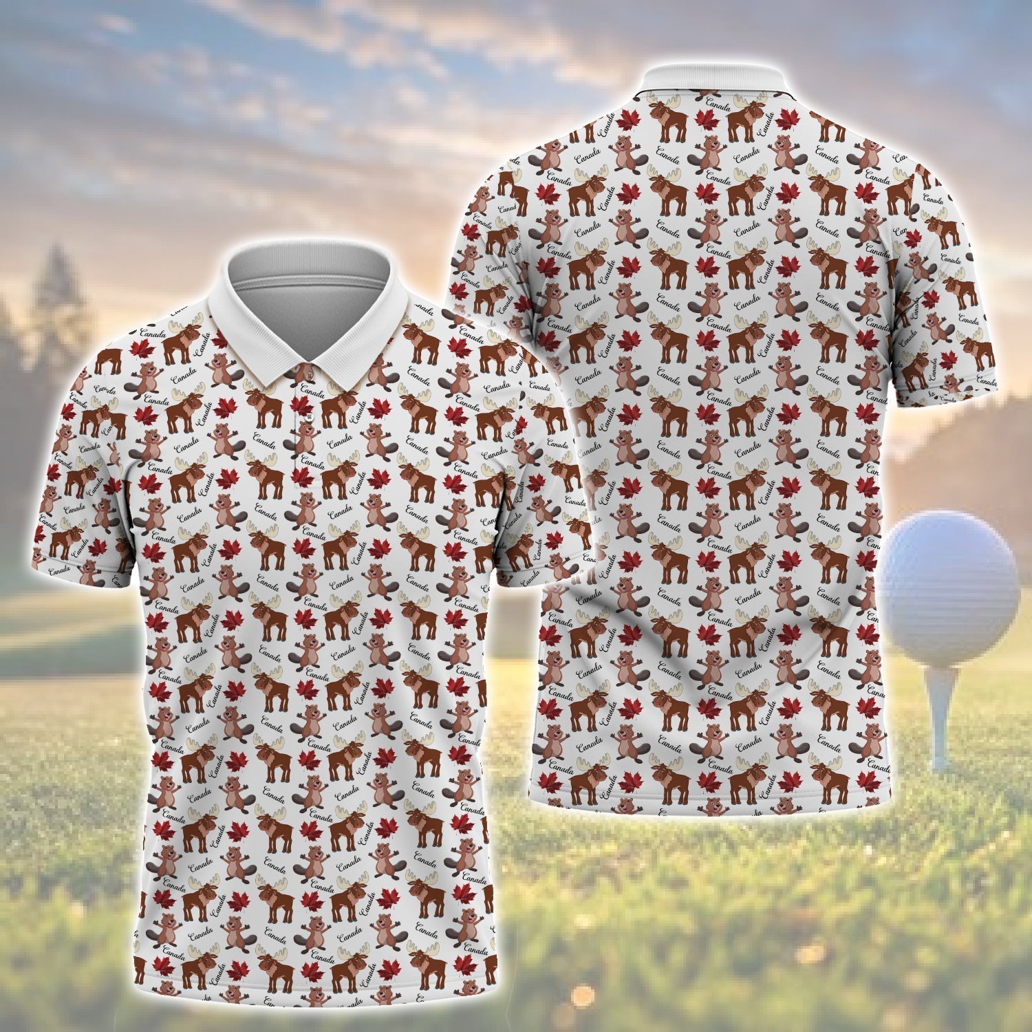 Wildlife Golfing Men's Golf Polo ShirtGolfing Apparel, Mens Golf Gift