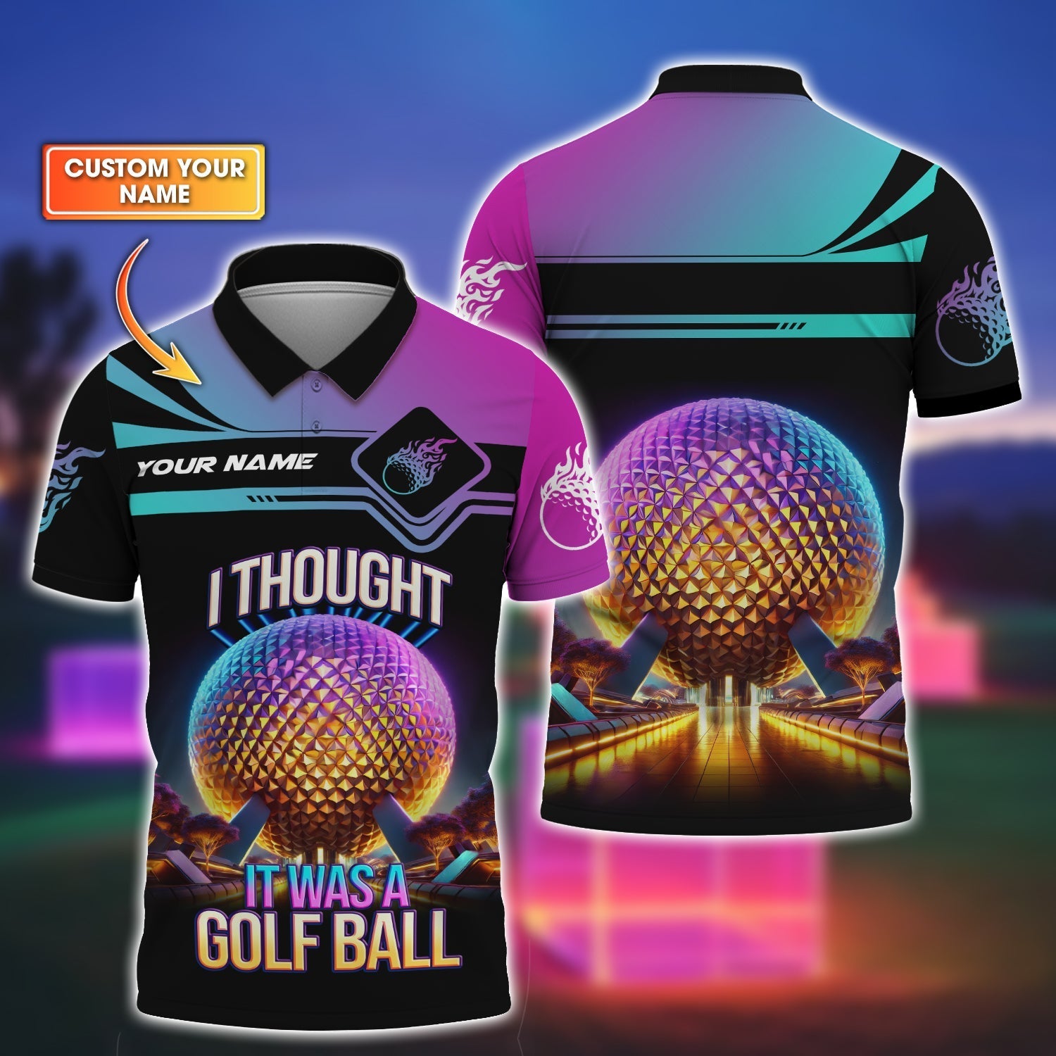 I Thought It Was A Golf Ball Custom Golf Polo Shirtift For Golfers, Golf Gift Ideas, Funny Golf Shirt