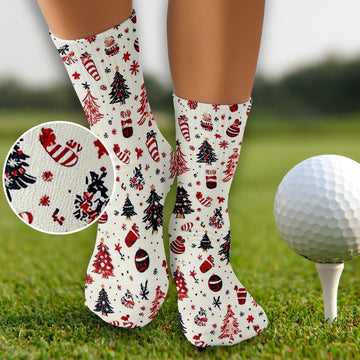 Candy Canes Christmas Golf Socks, Christmas Golf Gift, Golfing Accessories, Ladies Golf Socks, Men's Christmas Socks