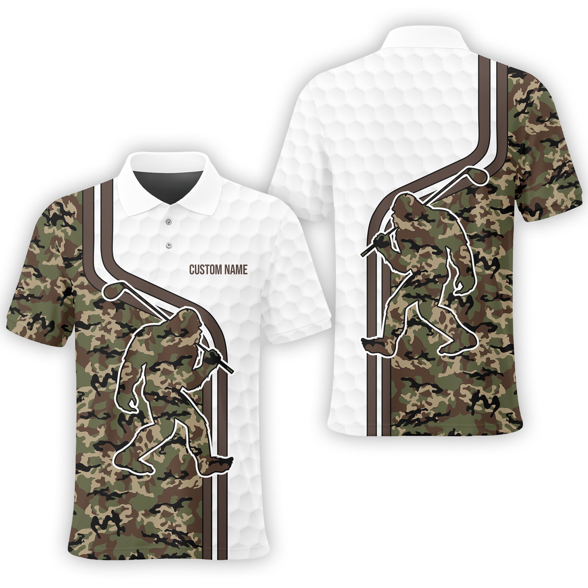 Camo Polo Shirtustom Polo Golf Shirt, Present For Golfer