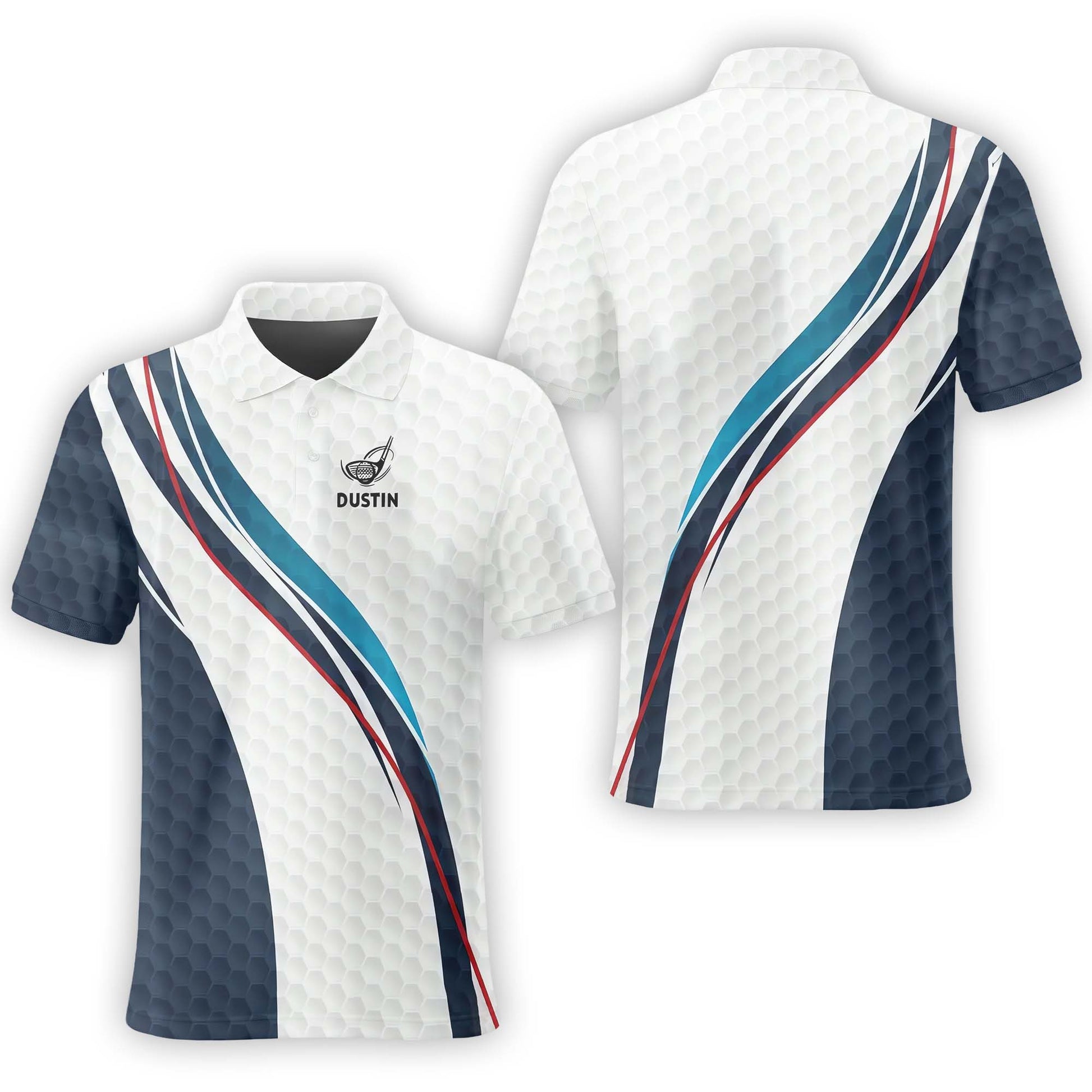 Geometric Pattern Personalized Golf Polo ShirtGolf Shirt, Gift For Golfers