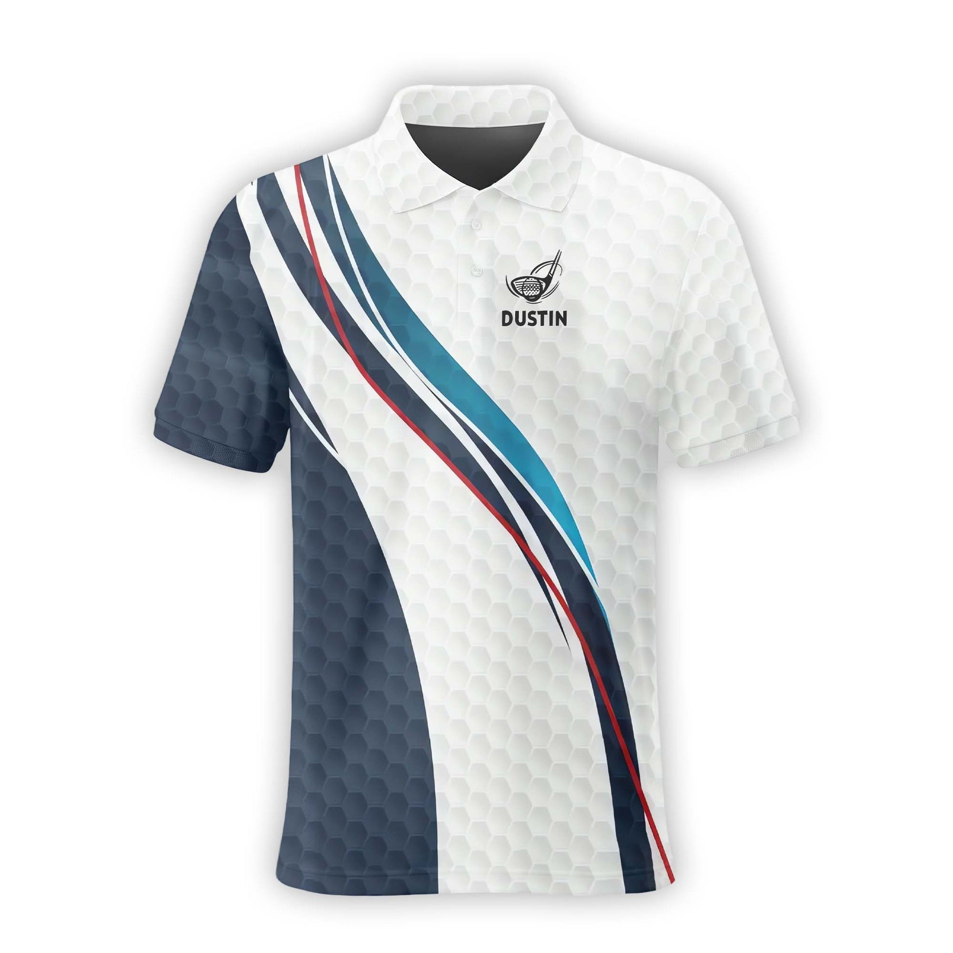 Geometric Pattern Personalized Golf Polo ShirtGolf Shirt, Gift For Golfers