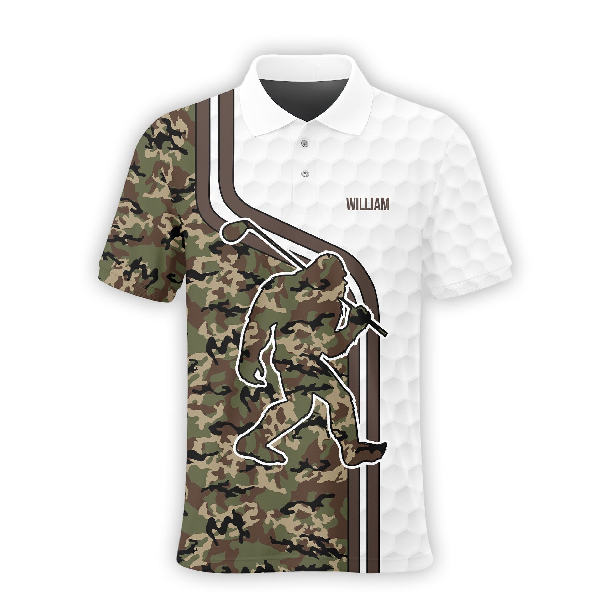 Camo Polo Shirtustom Polo Golf Shirt, Present For Golfer