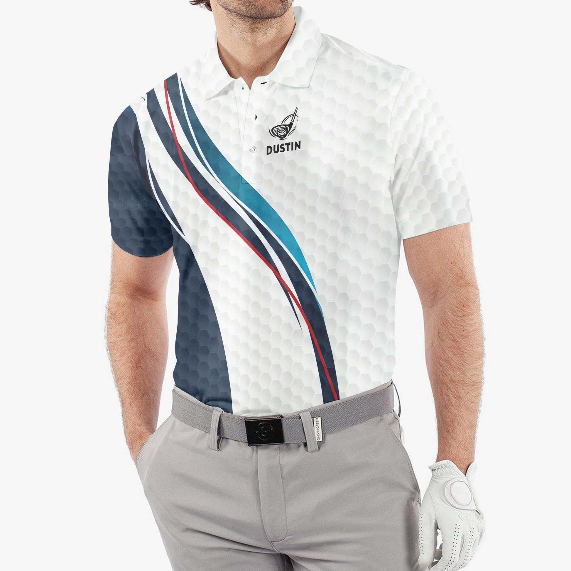 Geometric Pattern Personalized Golf Polo ShirtGolf Shirt, Gift For Golfers