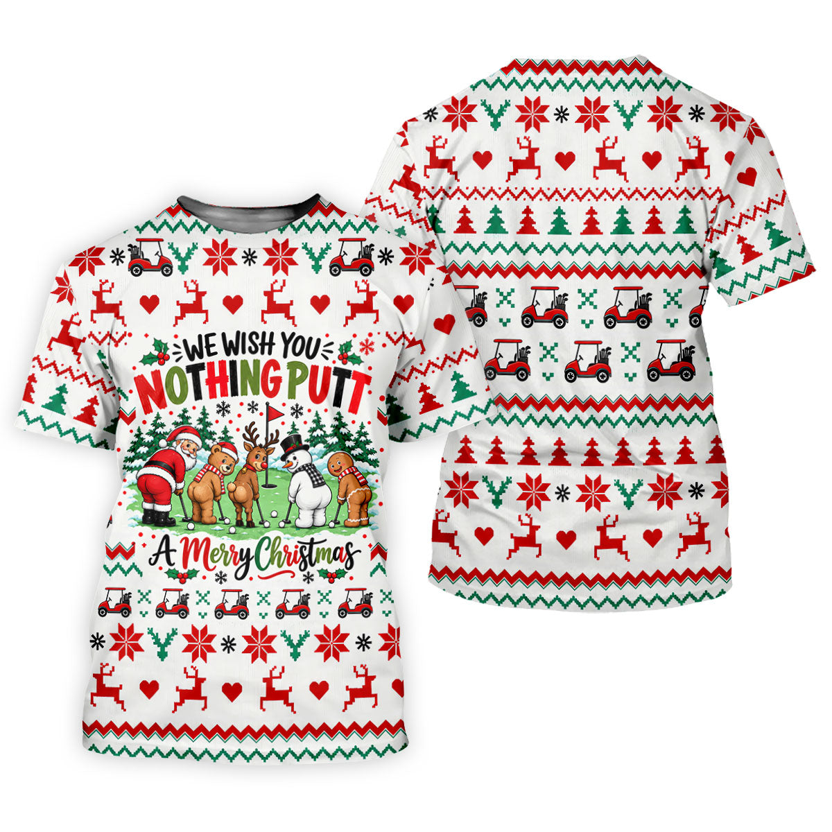 We Wish You Nothing Putt Christmas Golf Shirt, Golf Shirts For Men, Mens Golf Shirts