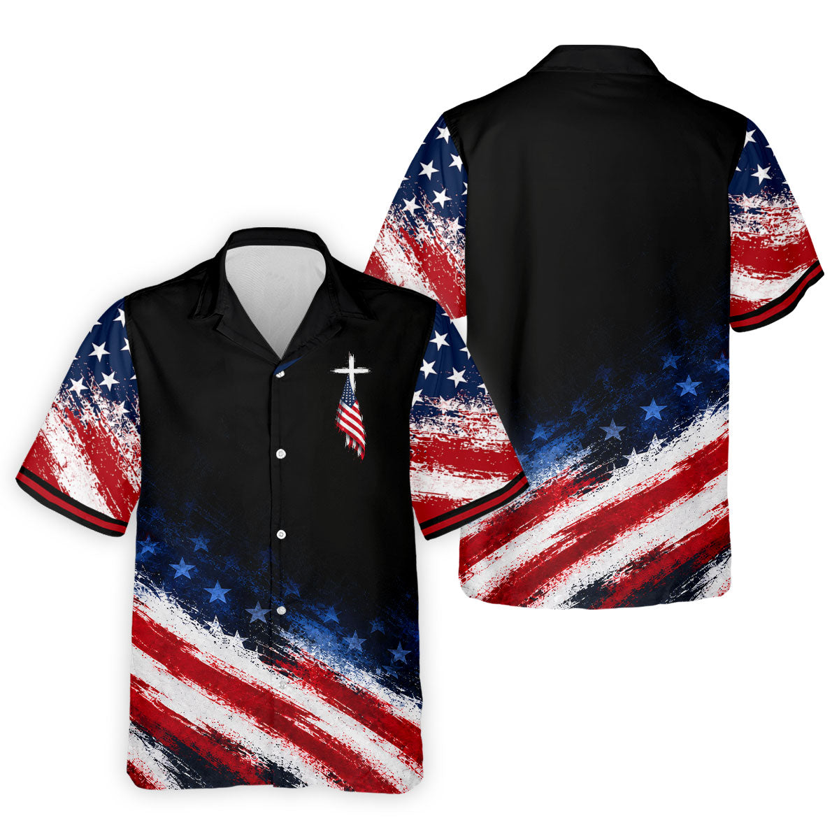 Veteran Cross USA Flag Golf Polo Shirt, Veterans Day Golf Shirt, Golf Shirts For Men