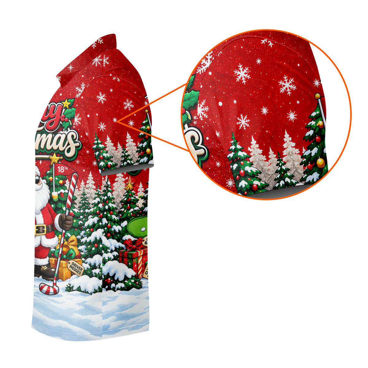 Retro Merry Christmas Script Christmas Golf Shirt, Womens Golf Tops, Ladies Golf Tops