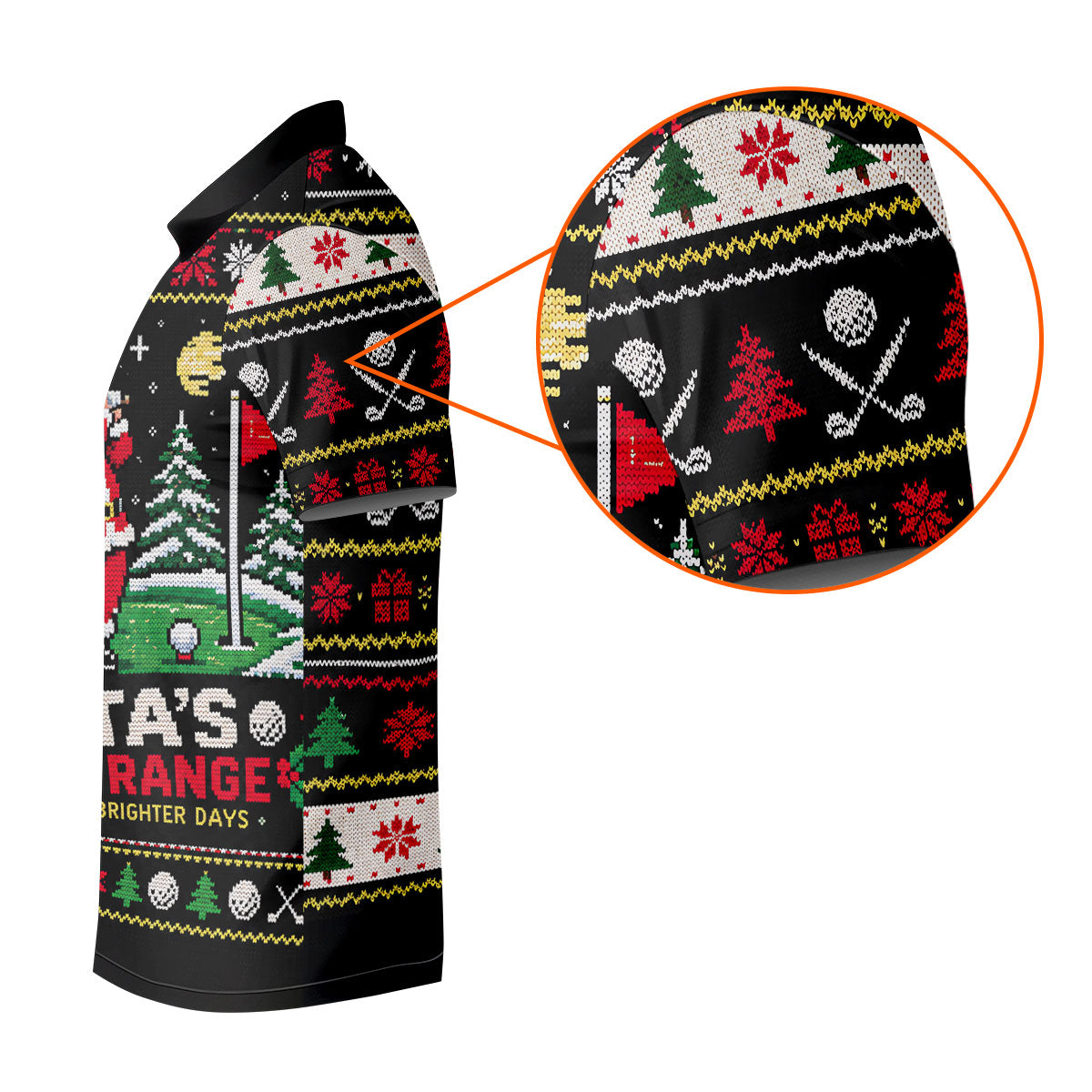 Santa Driving Range Christmas Golf Shirt, Golf Shirts For Men, Mens Golf Apparel
