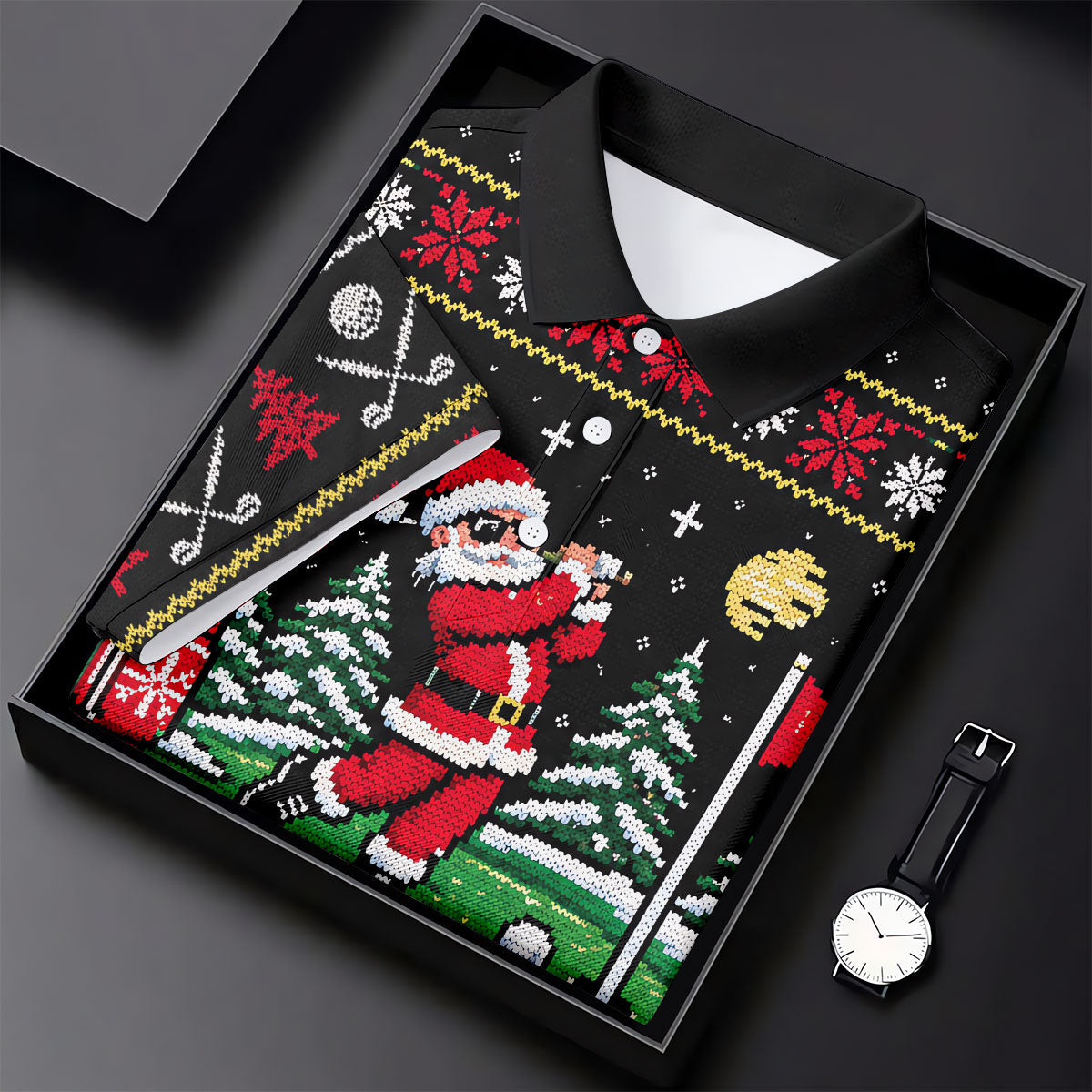 Santa Driving Range Christmas Golf Shirt, Ladies Golf Shirts, Womens Golf Apparel