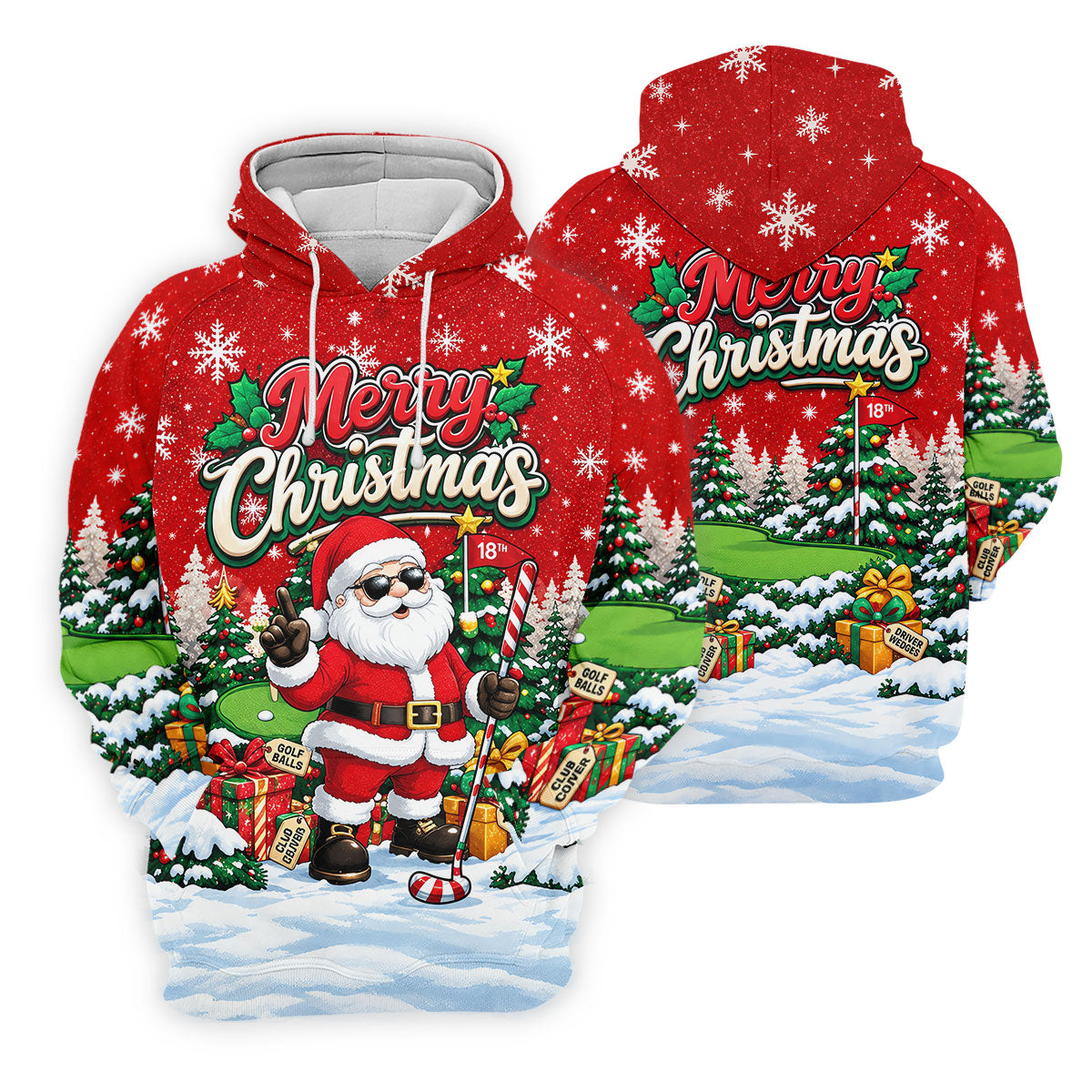 Retro Merry Christmas Script Christmas Golf Shirt, Mens Golf Polo, Mens Golf Shirts