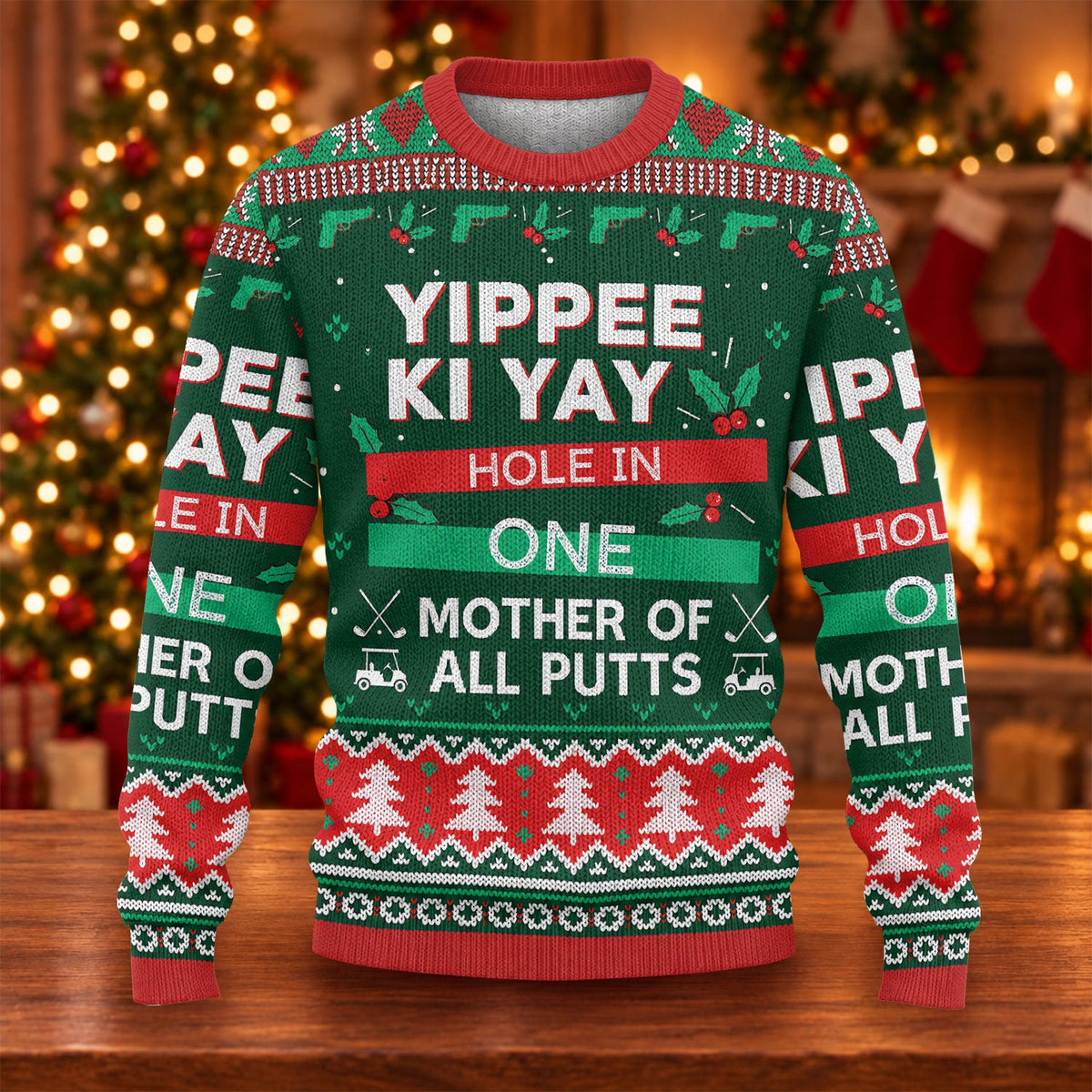 Ugly Christmas Sweater Yippee Ki Yay Hole In One, Golf Lover Gifts, Christmas Gifts