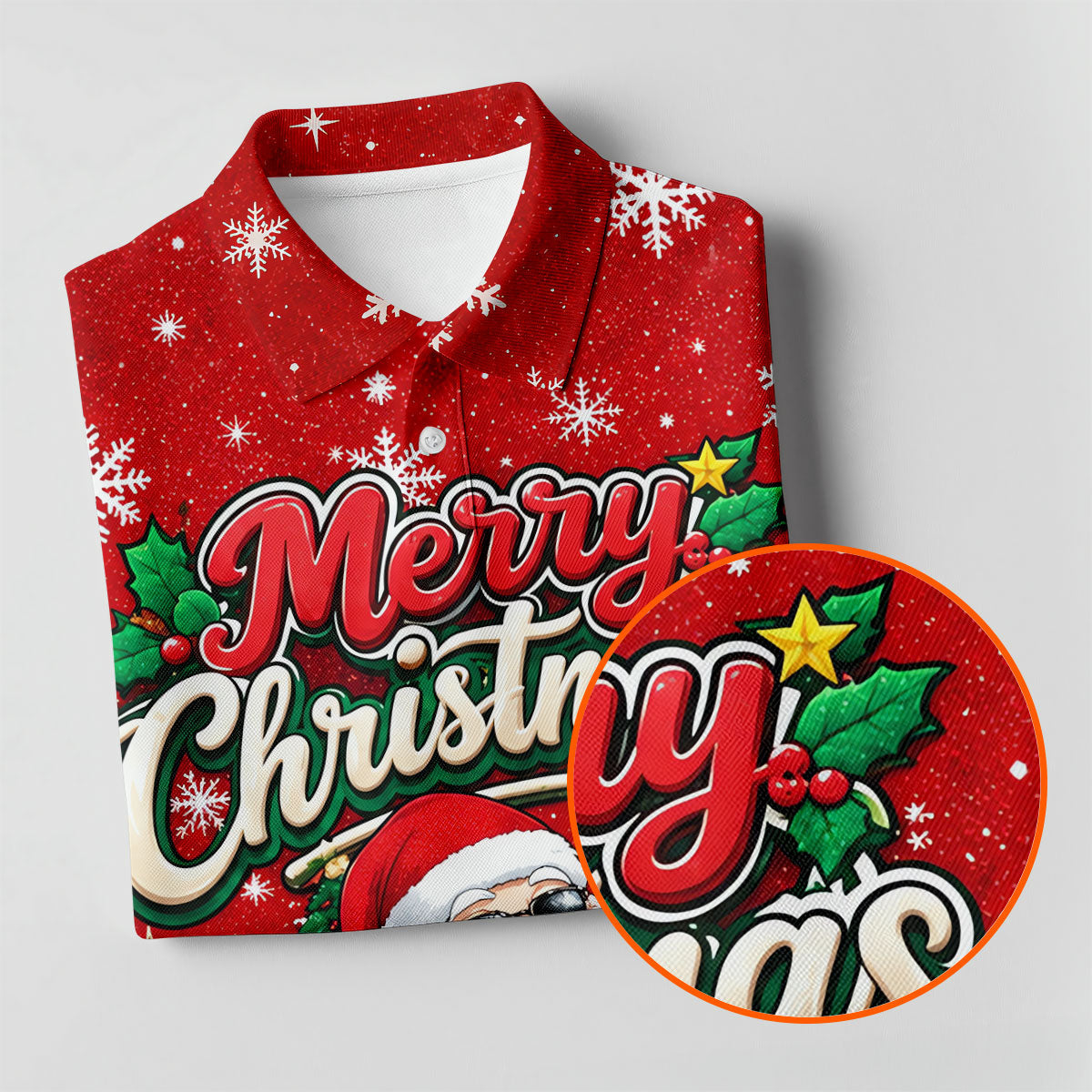 Retro Merry Christmas Script Christmas Golf Shirt, Mens Golf Polo, Mens Golf Shirts