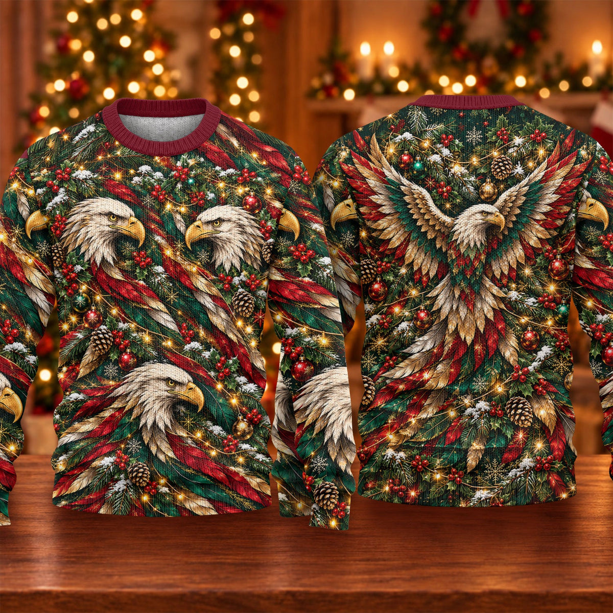 Ugly Christmas Sweater Eagle Pattern, Ugly Sweater Party, Christmas Party Outfit