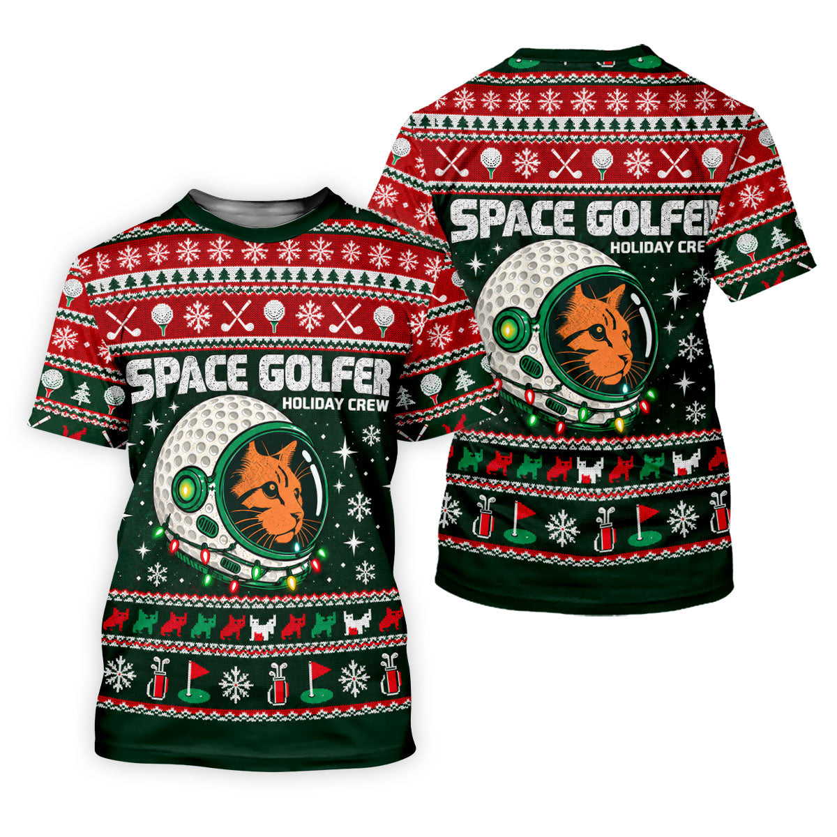 Funny Space Golfer Christmas Golf Shirt, Ladies Golf Shirts, Womens Golf Clothing