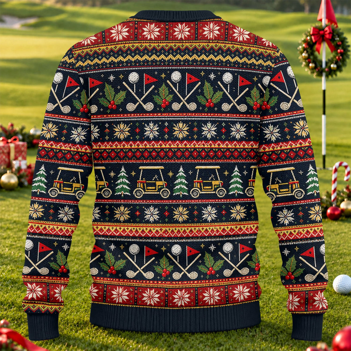 Ho Ho Hole In One Santa Ugly Christmas Sweater, Golf Lover Gifts, Christmas Gifts