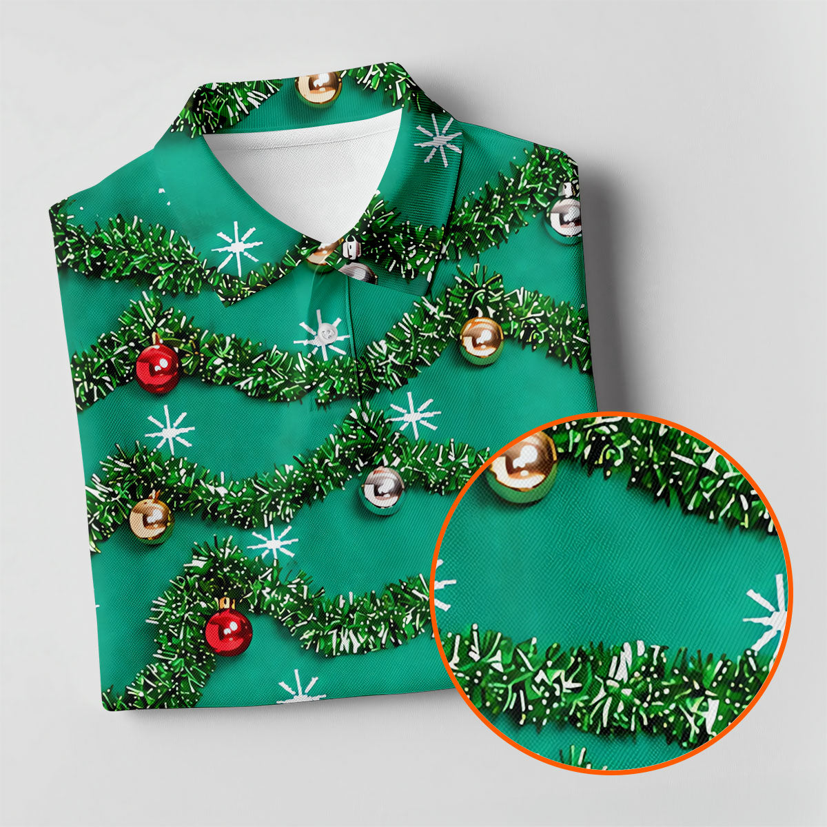 Tinsel Garland Ornaments Christmas Golf Shirt, Golf Gifts For Men, Mens Golf Clothing