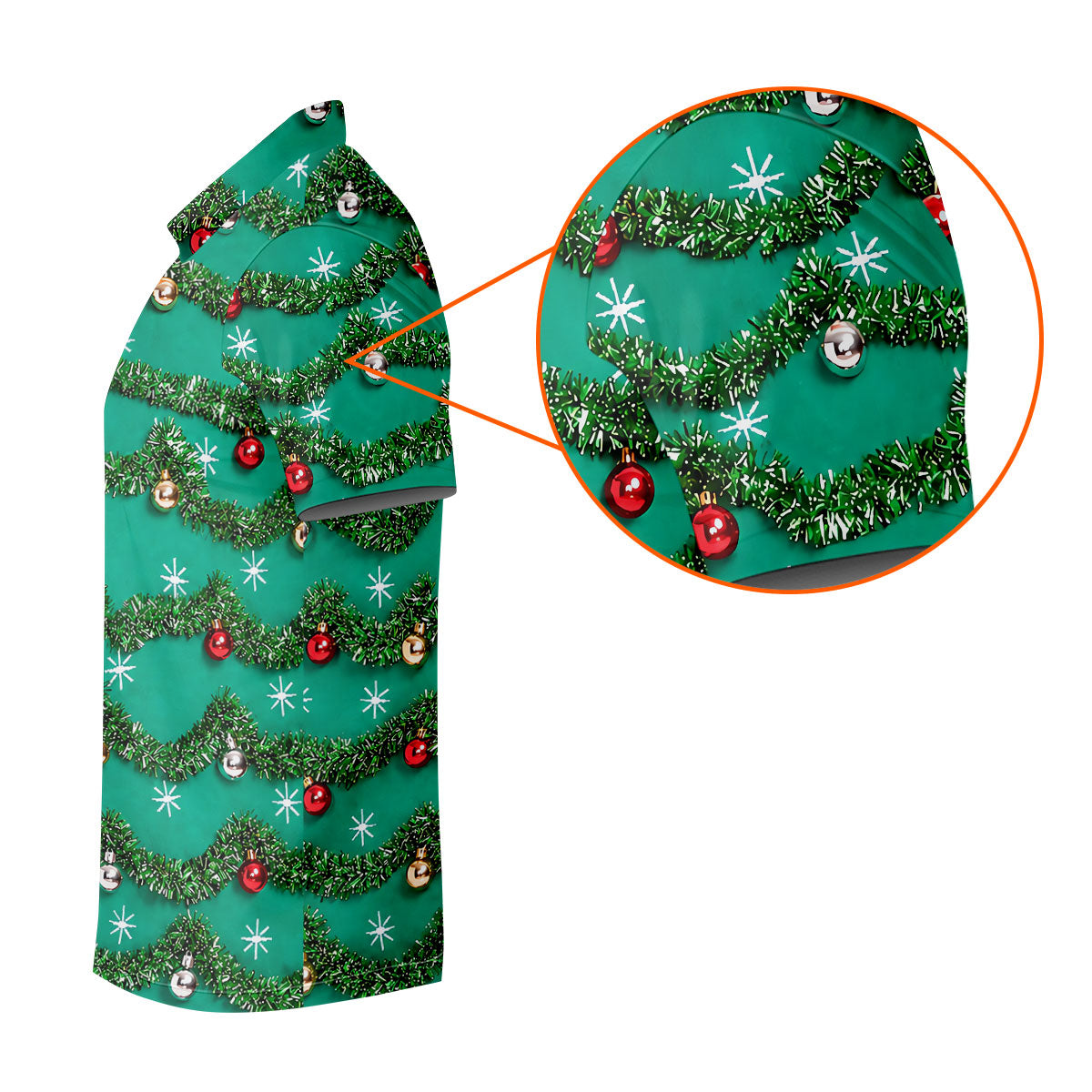 Tinsel Garland Ornaments Christmas Golf Shirt, Ladies Golf Shirts, Womens Golf Shirts
