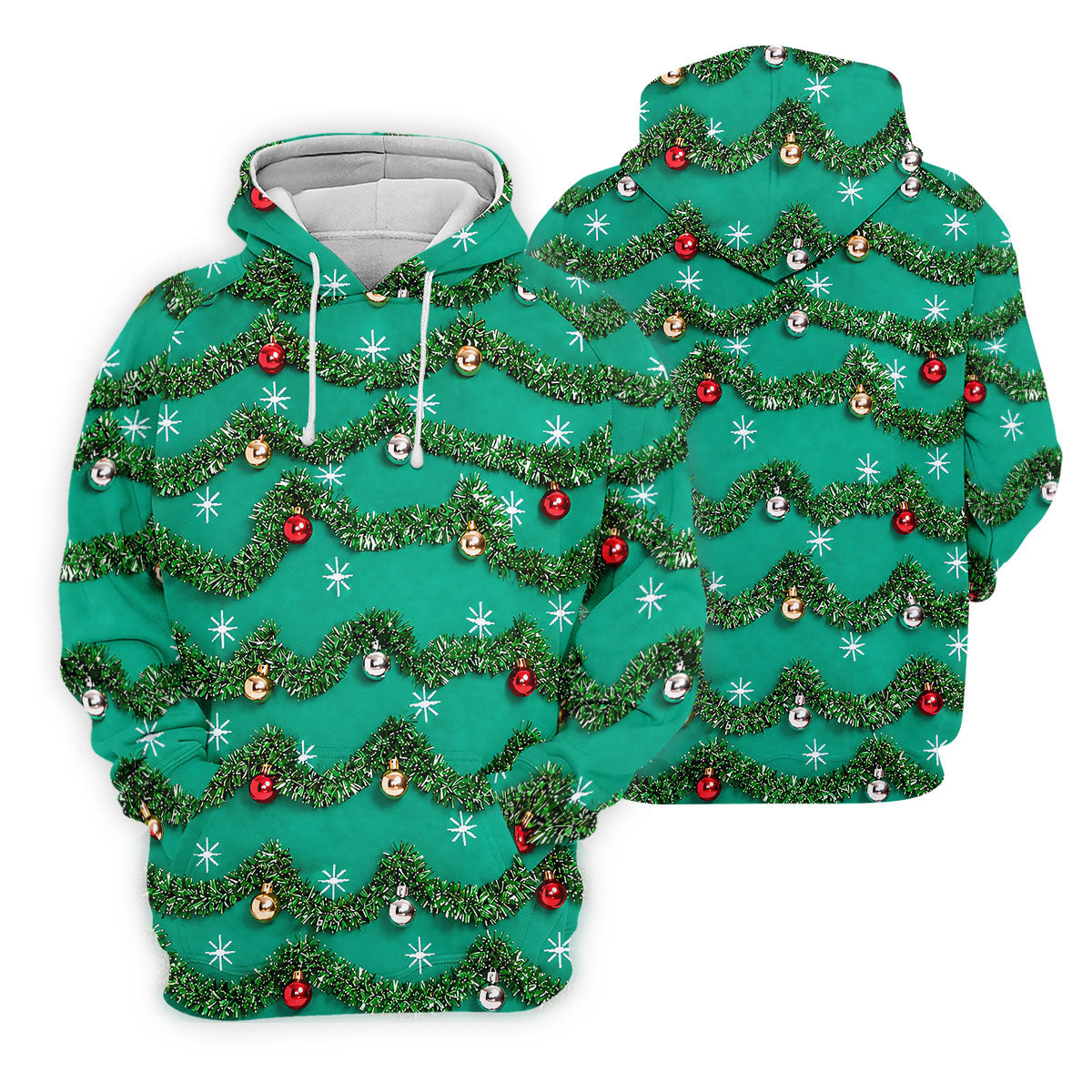 Tinsel Garland Ornaments Christmas Golf Shirt, Golf Gifts For Men, Mens Golf Clothing
