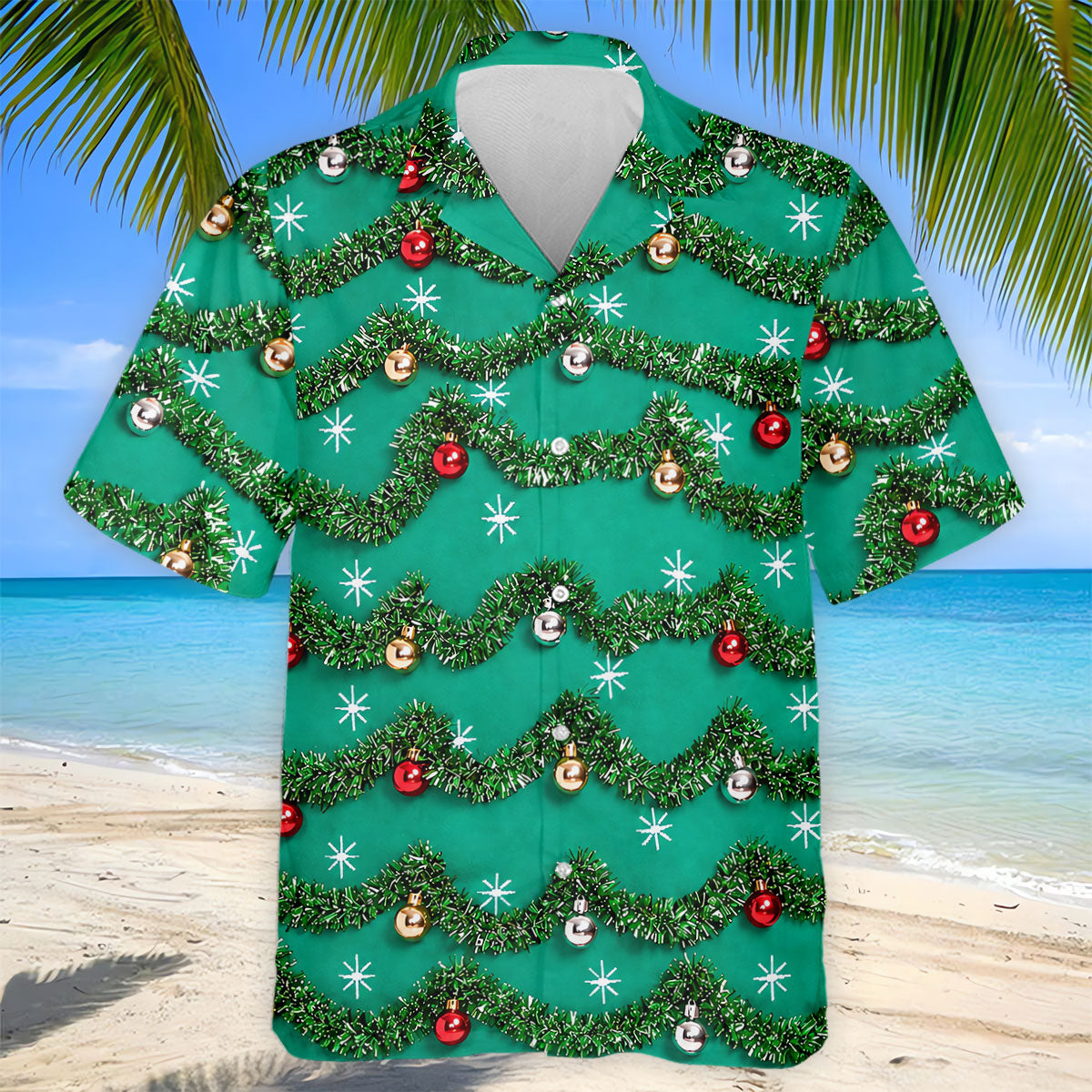 Tinsel Garland Ornaments Christmas Golf Shirt, Golf Gifts For Men, Mens Golf Clothing