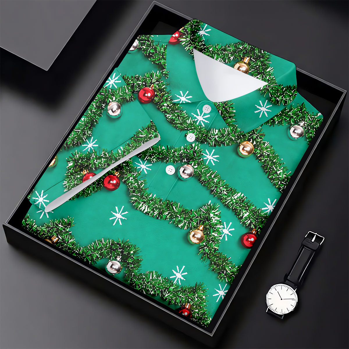 Tinsel Garland Ornaments Christmas Golf Shirt, Golf Gifts For Men, Mens Golf Clothing