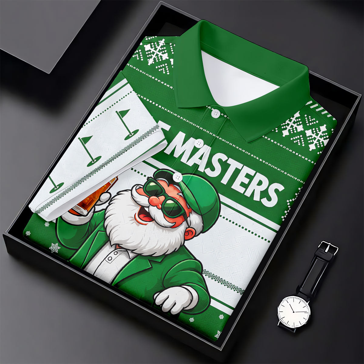 Green Jacket Santa Beer Christmas Golf Shirt, Golf Shirts For Men, Golf Polo For Men
