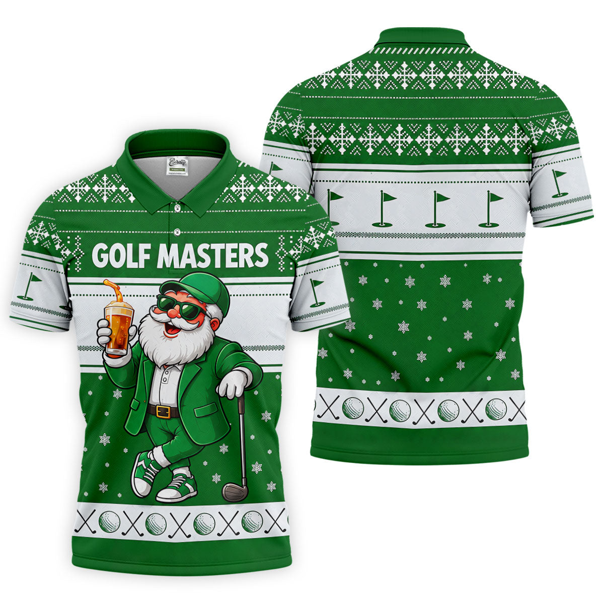 Green Jacket Santa Beer Christmas Golf Shirt, Golf Shirts For Men, Golf Polo For Men