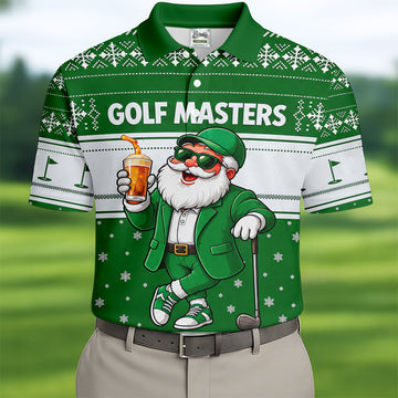 Green Jacket Santa Beer Christmas Golf Shirt, Golf Shirts For Men, Golf Polo For Men