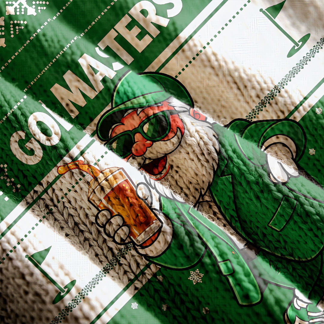 Green Jacket Santa Beer Ugly Christmas Sweater, Christmas Golf Gift, Golf Lover Gifts