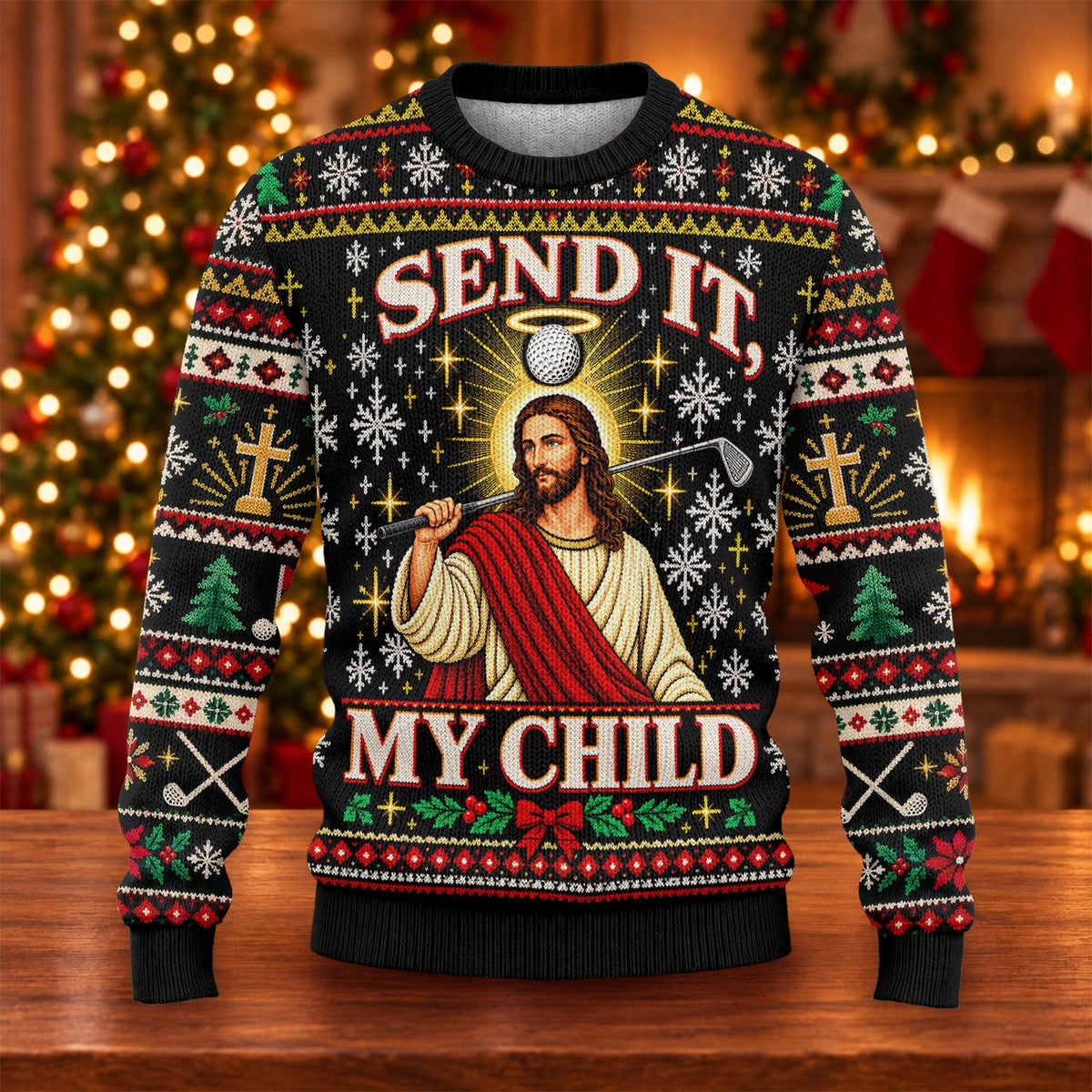 Send It My Child Jesus Ugly Christmas Sweater, Christmas Gifts, Holiday Party Sweater