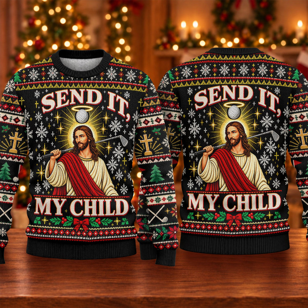 Send It My Child Jesus Ugly Christmas Sweater, Christmas Gifts, Holiday Party Sweater
