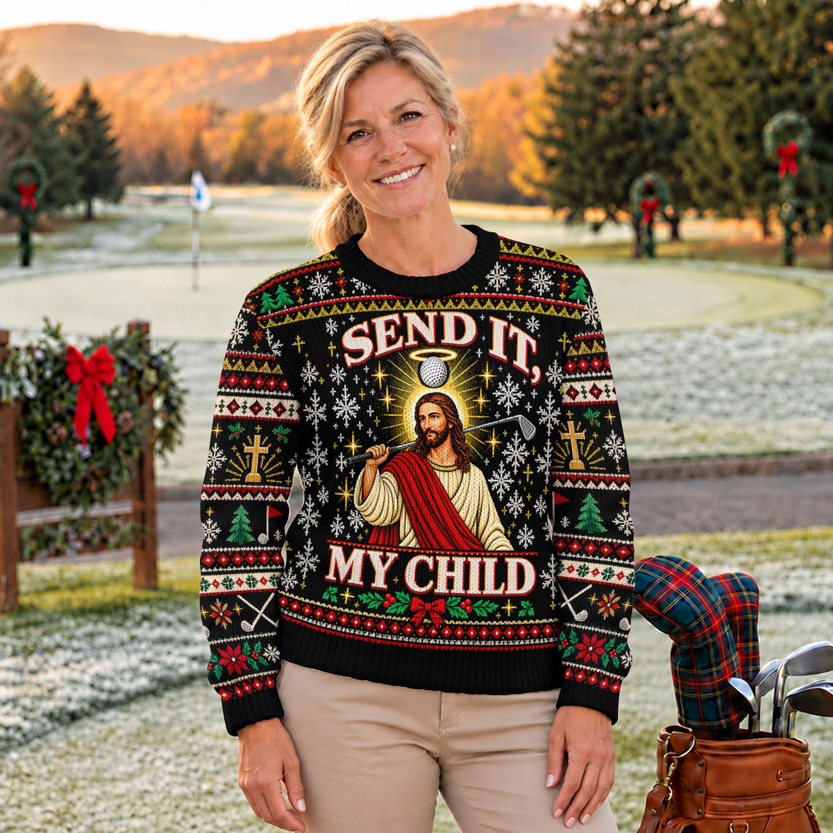Send It My Child Jesus Ugly Christmas Sweater, Christmas Gifts, Holiday Party Sweater