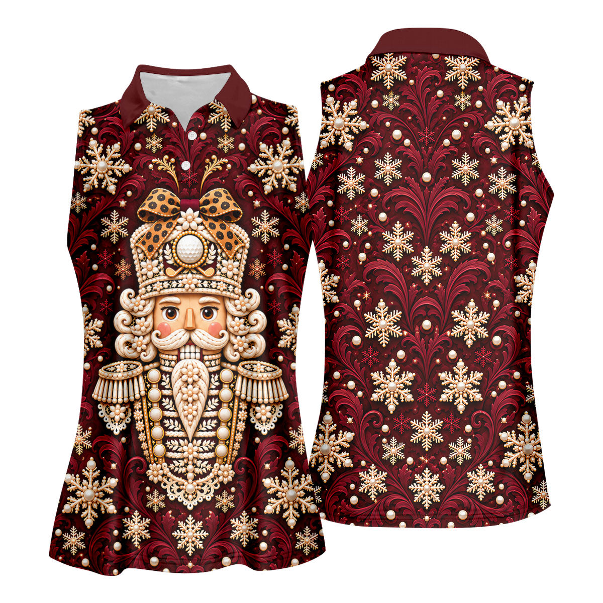 Pearl Nutcracker Christmas Golf Shirt, Womens Golf Apparel, Golf Shirts For Women