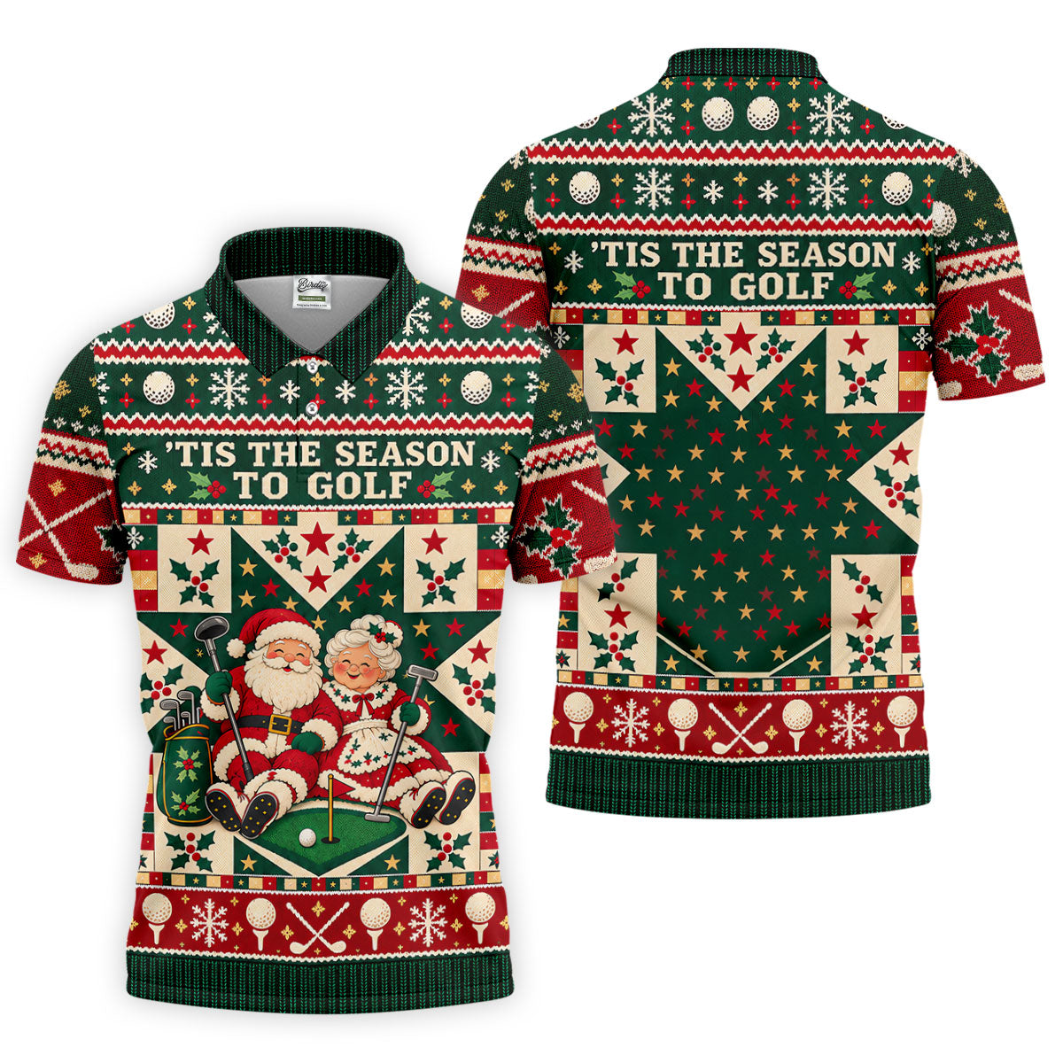 Tis The Season To Golf Christmas Golf Shirt, Funny Mens Golf Shirts, Mens Golf Polo