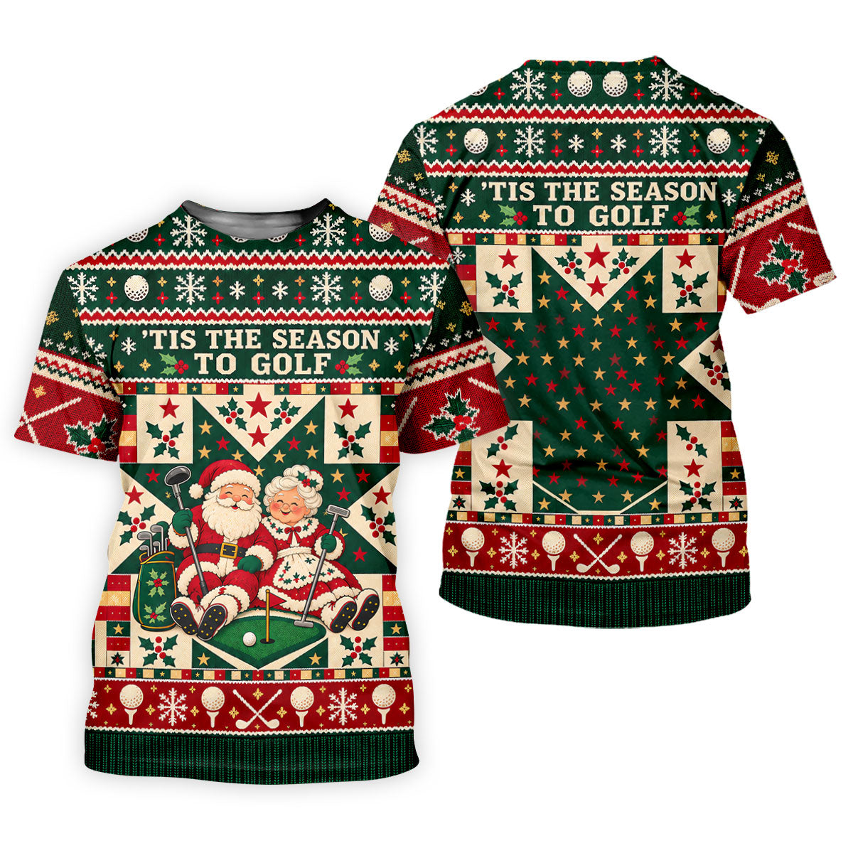 Tis The Season To Golf Christmas Golf Shirt, Funny Mens Golf Shirts, Mens Golf Polo