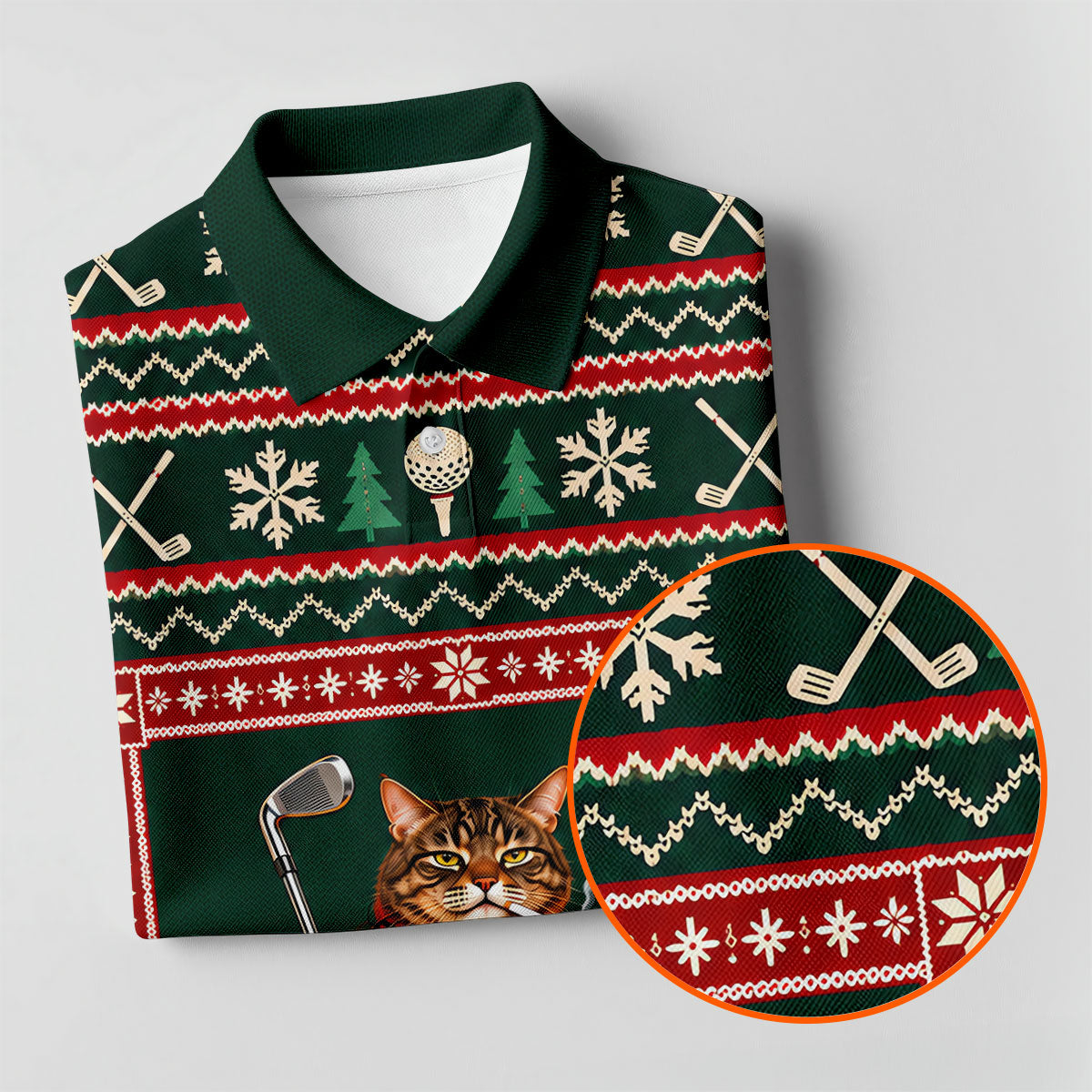 Festive As Fore Cat Beer Christmas Golf Shirt, Golf Gifts For Men, Mens Golf Clothing