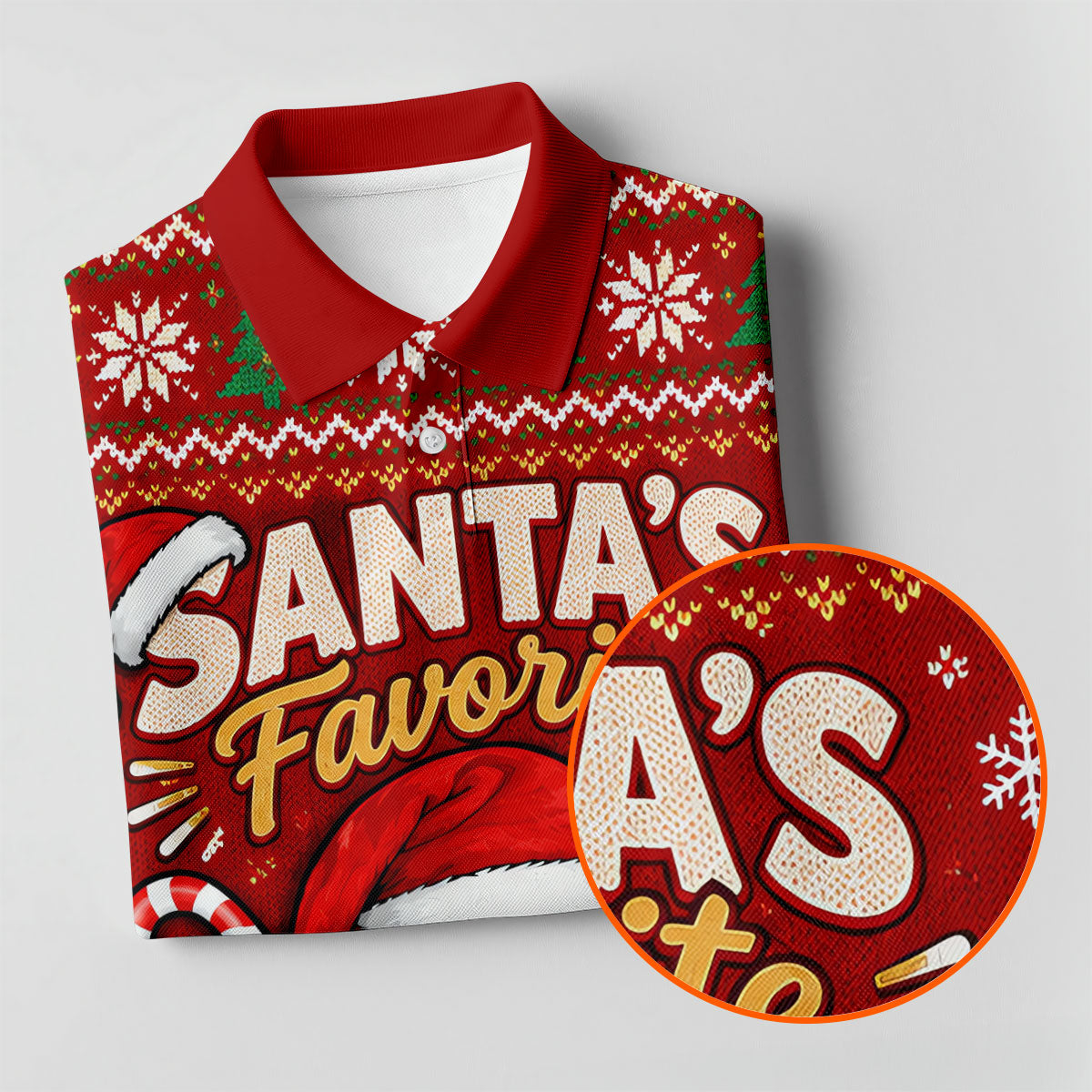 Santa's Favorite Buddy Christmas Golf Shirt, Mens Golf Clothing, Mens Golf Shirts