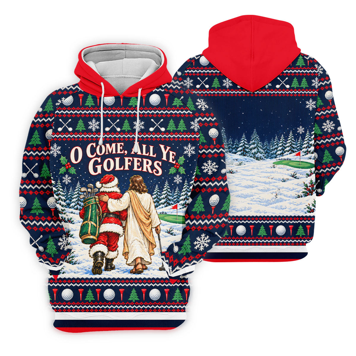 O Come All Ye Golfers Christmas Golf Shirt, Golf Polo For Men, Funny Mens Golf Shirts