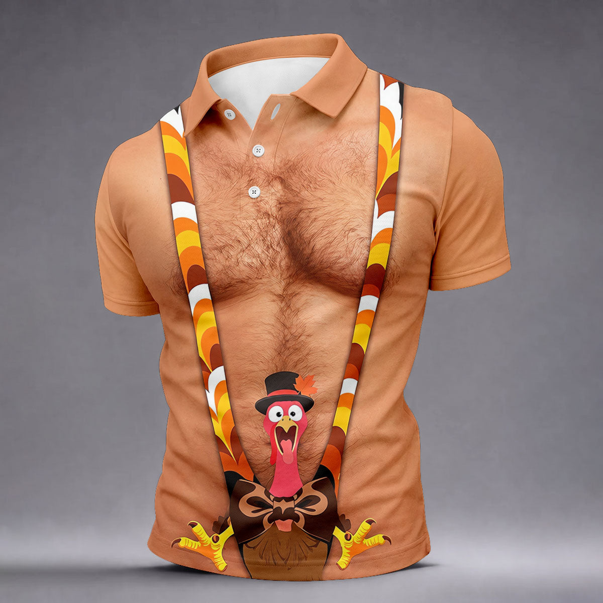 Funny Turkey Suspenders Thanksgiving Golf Shirt, Mens Golf Apparel, Golf Polo For Men