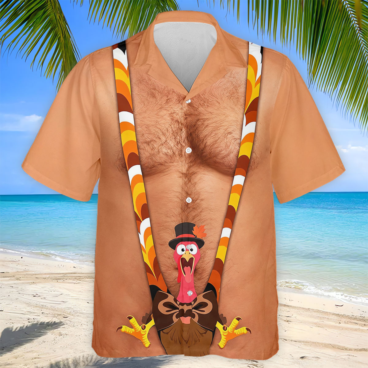 Funny Turkey Suspenders Thanksgiving Golf Shirt, Mens Golf Apparel, Golf Polo For Men