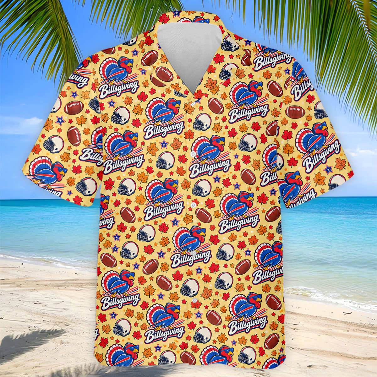 Yellow Football Leaves Thanksgiving Golf Shirt, Golf Shirts For Men, Mens Golf Shirts