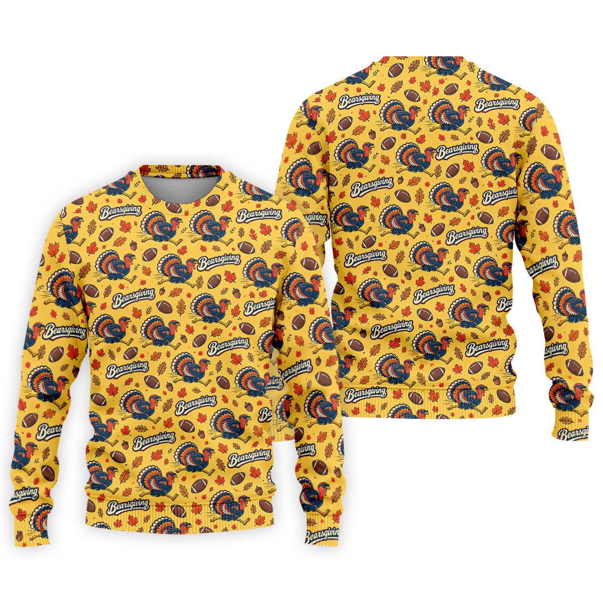 Yellow Turkey Leaves Thanksgiving Golf Shirt, Funny Mens Golf Shirts, Mens Golf Polo