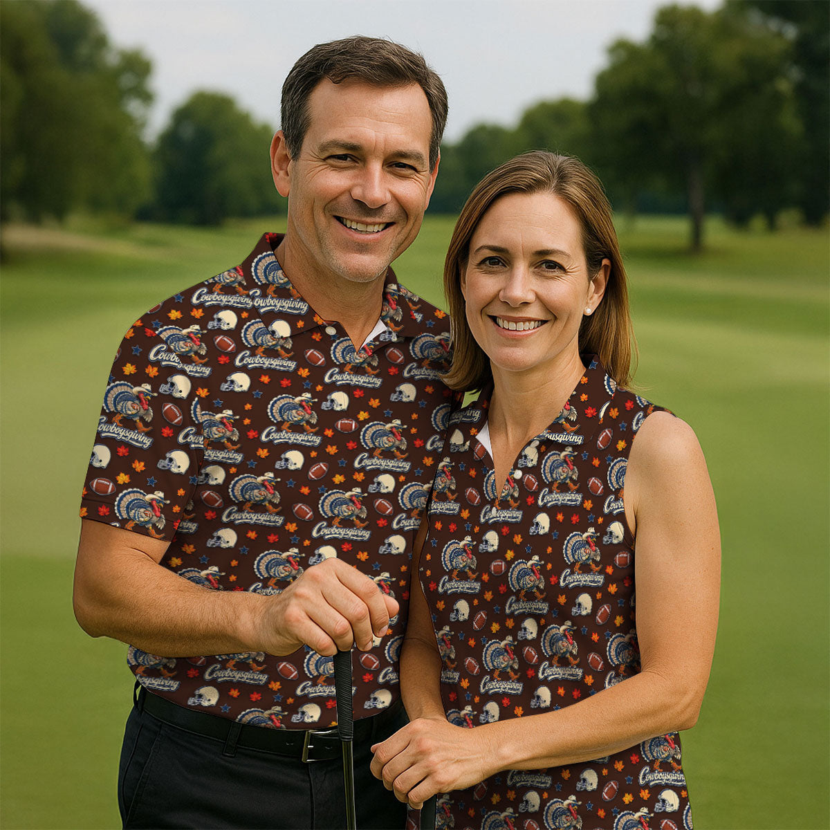 Cowboysgiving Thanksgiving Golf Shirt, Ladies Golf Shirts, Golf Shirts For Women