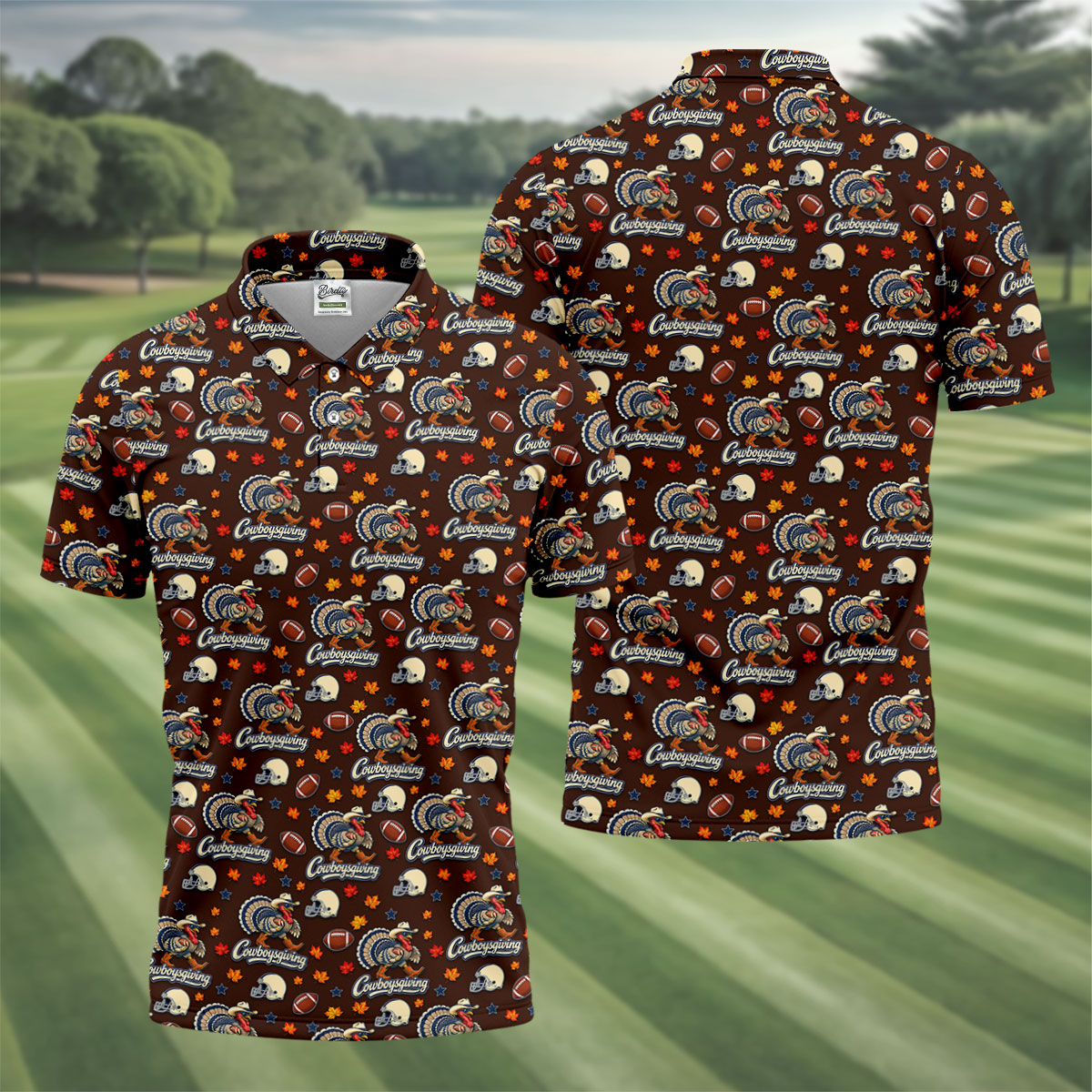 Cowboysgiving Thanksgiving Golf Shirt, Golf Shirts For Men, Funny Mens Golf Shirts