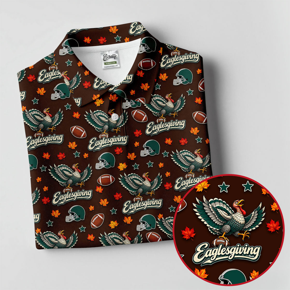Eaglesgiving Thanksgiving Golf Shirt, Golf Shirts For Men, Funny Mens Golf Shirts