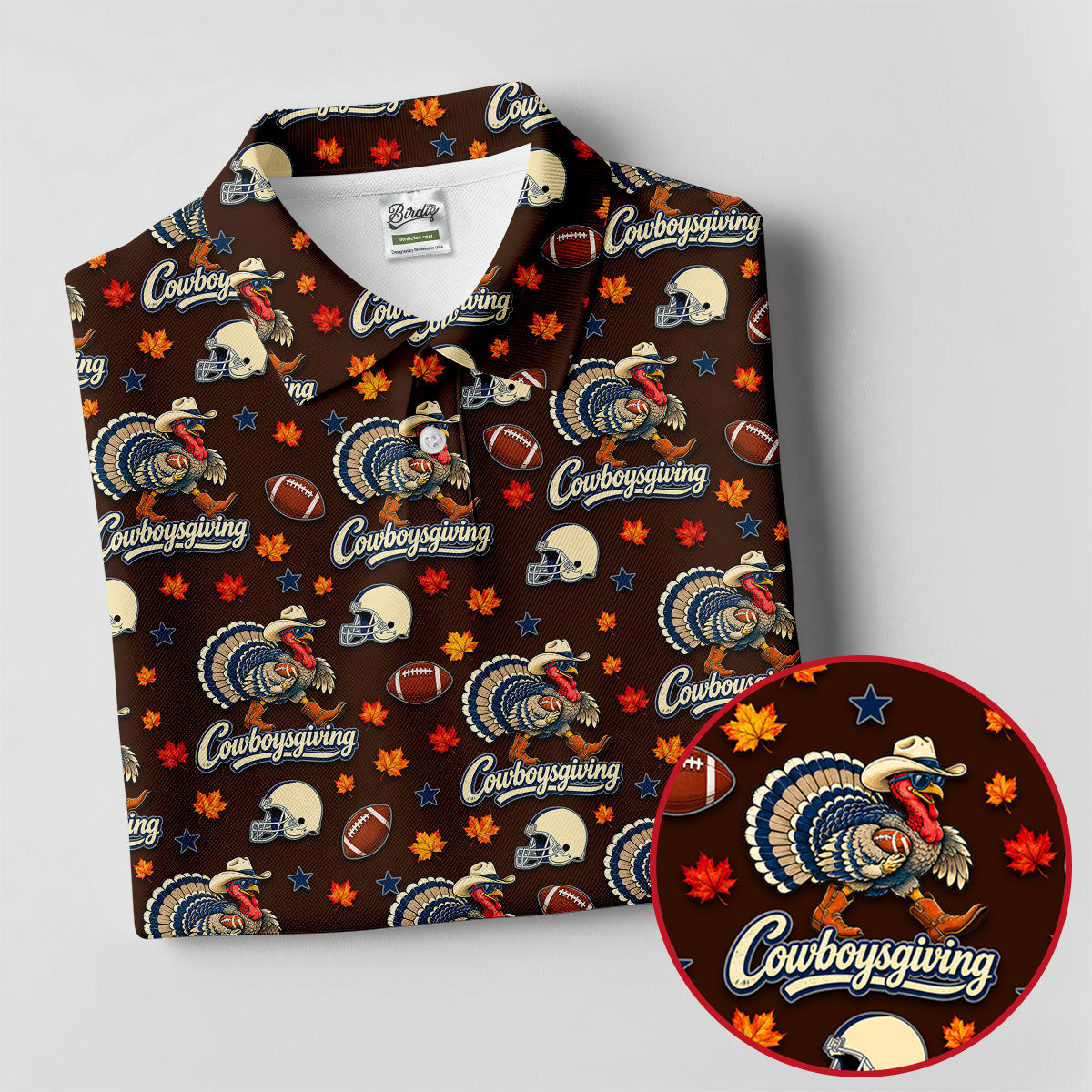 Cowboysgiving Thanksgiving Golf Shirt, Golf Shirts For Men, Funny Mens Golf Shirts