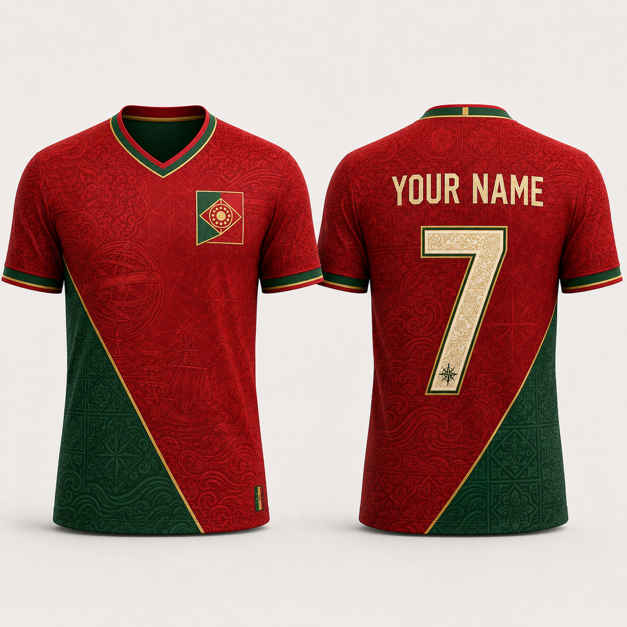 Portuguese Symbol V-Neck For Men Football Lover, Azulejo Tiles Portugal Soccer Fan Gift