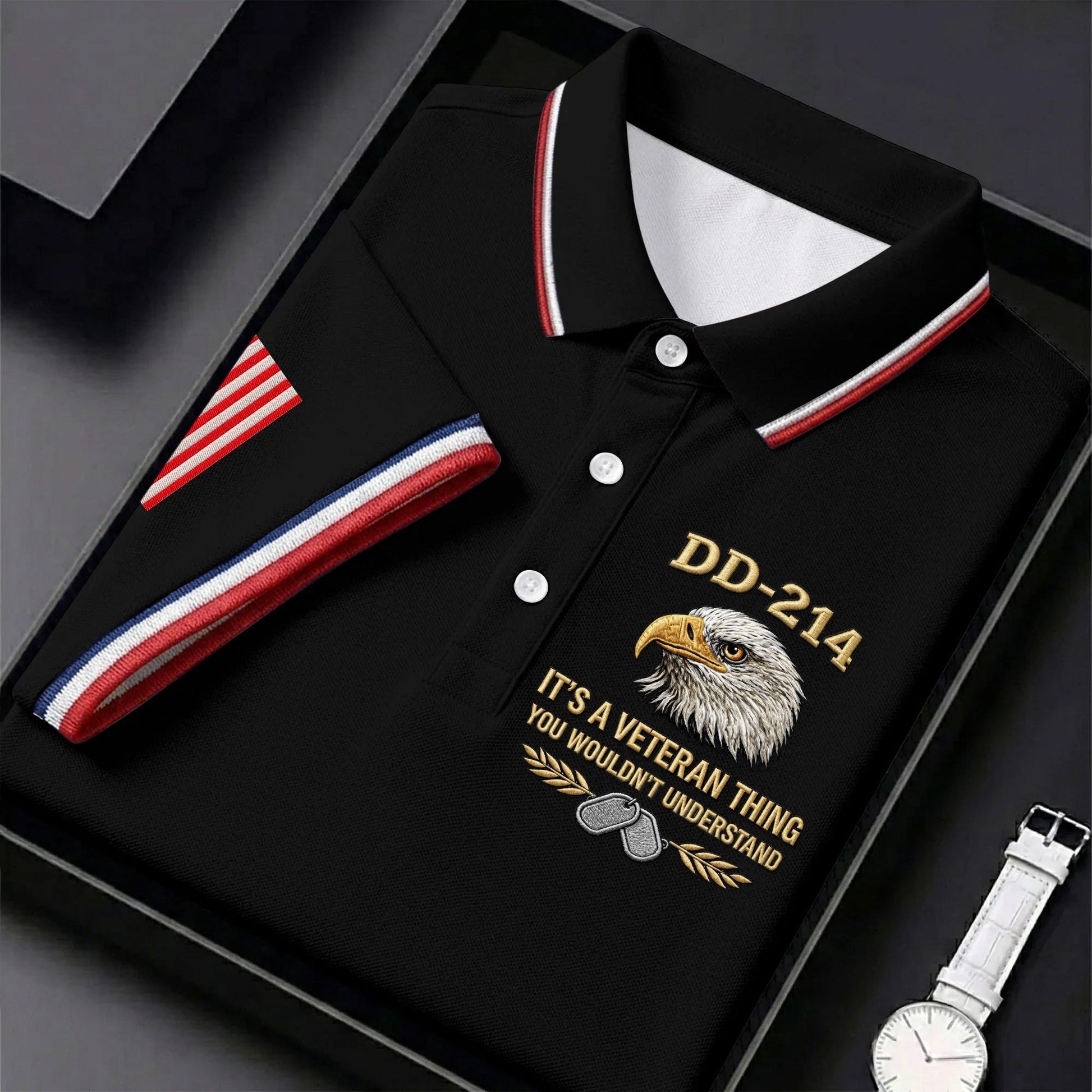 DD 214 Veteran Memorial Patriotic 4th Of July Golf Shirt, 250 Years Polo Shirtor Men
