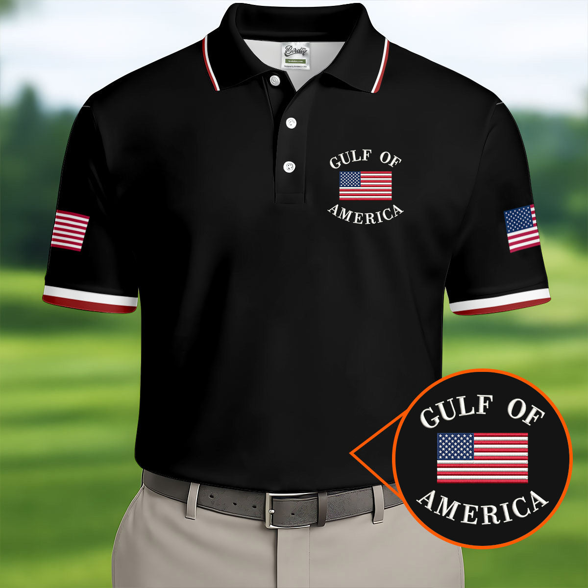 Gulf Of America Patriotic Golf Shirt, 4th Of July Golf Shirt, 250 Years Polo Shirtor Men