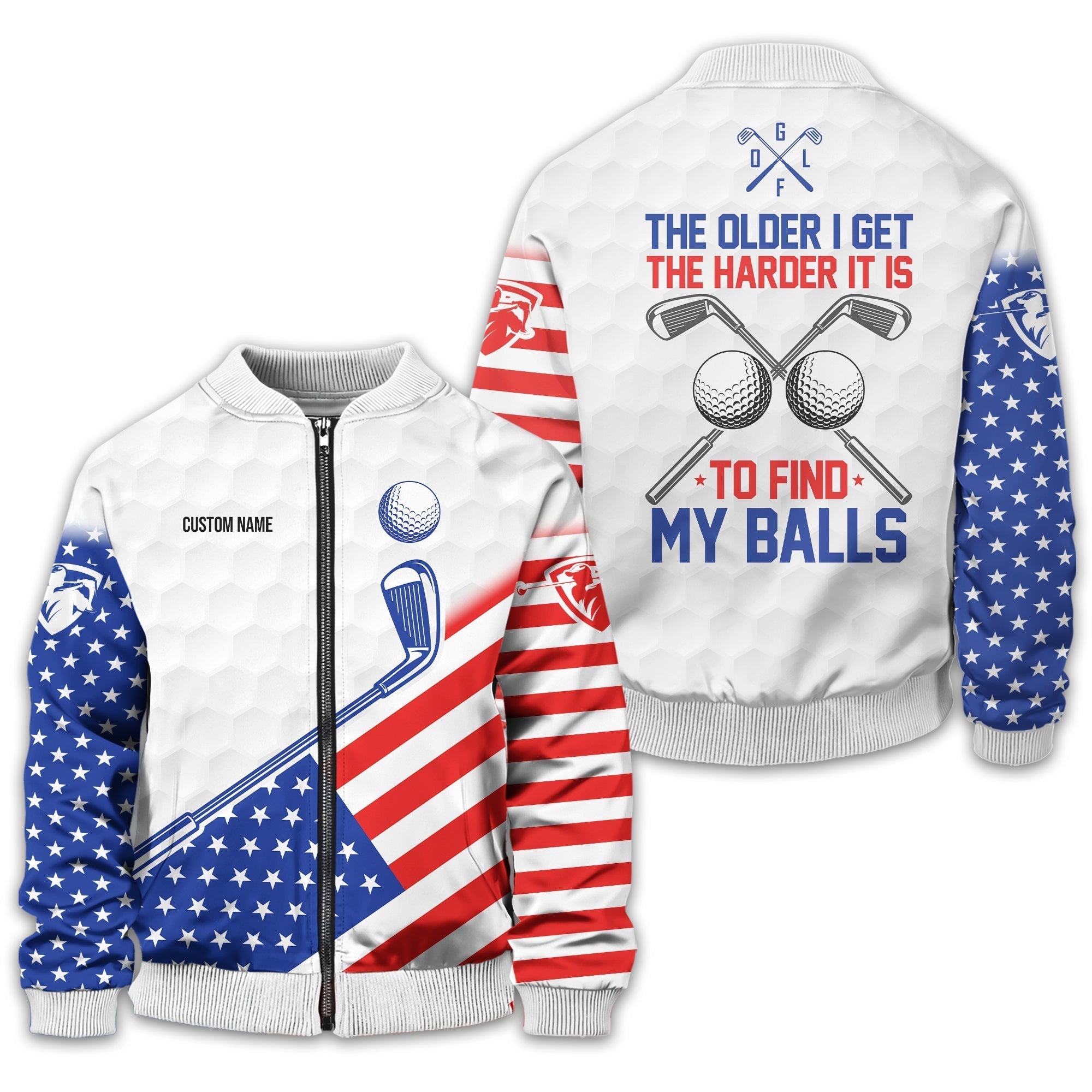 To Find My Balls, USA Flag Polo ShirtPersonalized Golf Shirt, Unique Gift For Golfer
